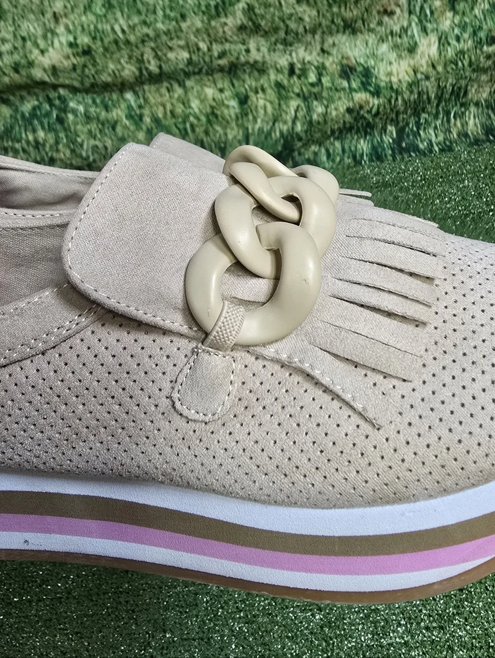 COCONUTS by Matisse Bess Light Beige EVA Platform Loafer Sneaker Hybrid Size 8